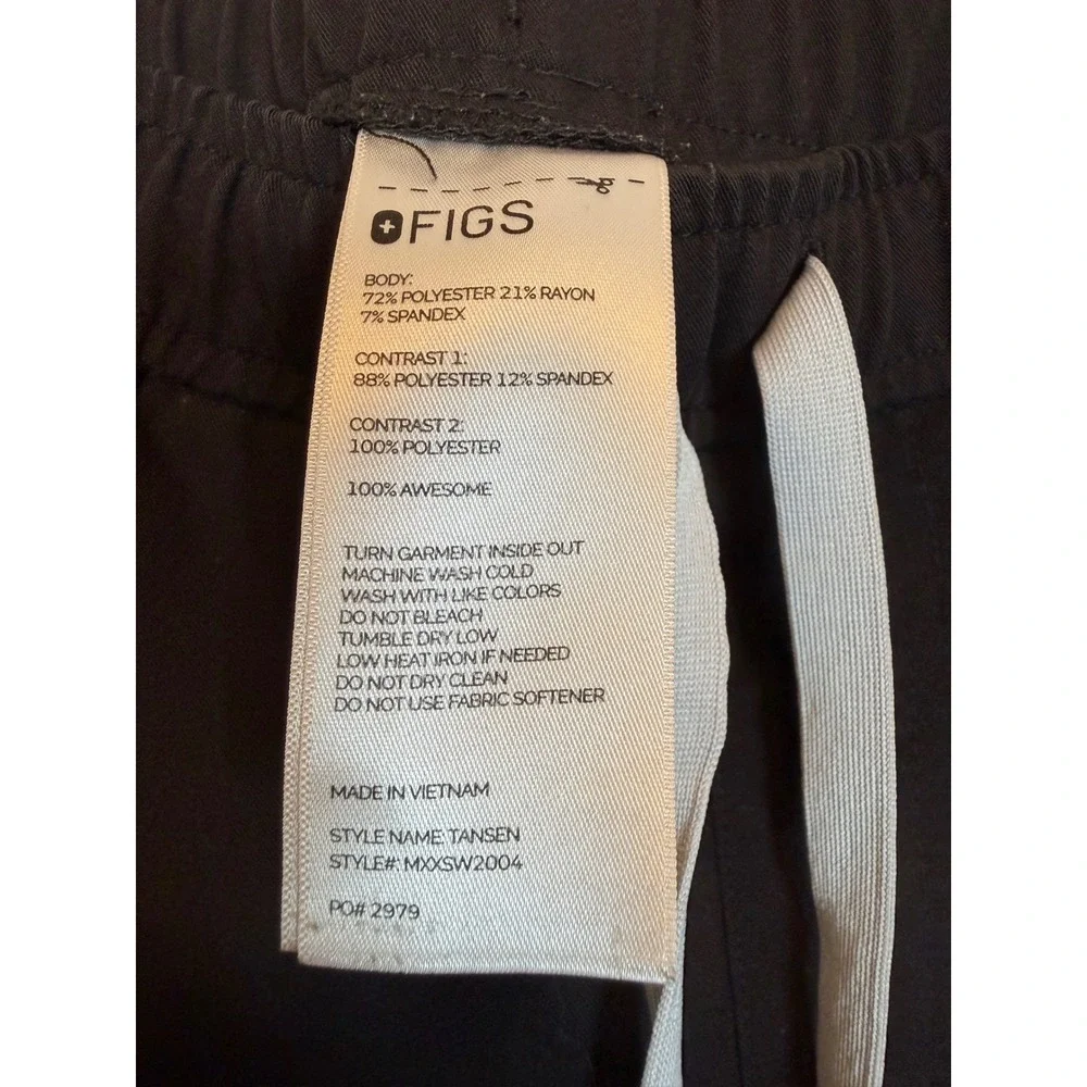 FIGS Tansen‎ Jogger Scrub Pants Black Mens Small 30x29.5 Stretch EUC